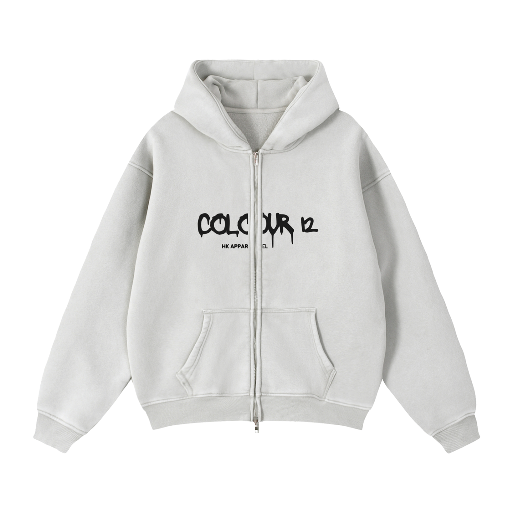 Zip-Through Boxy Fleece Hoodie