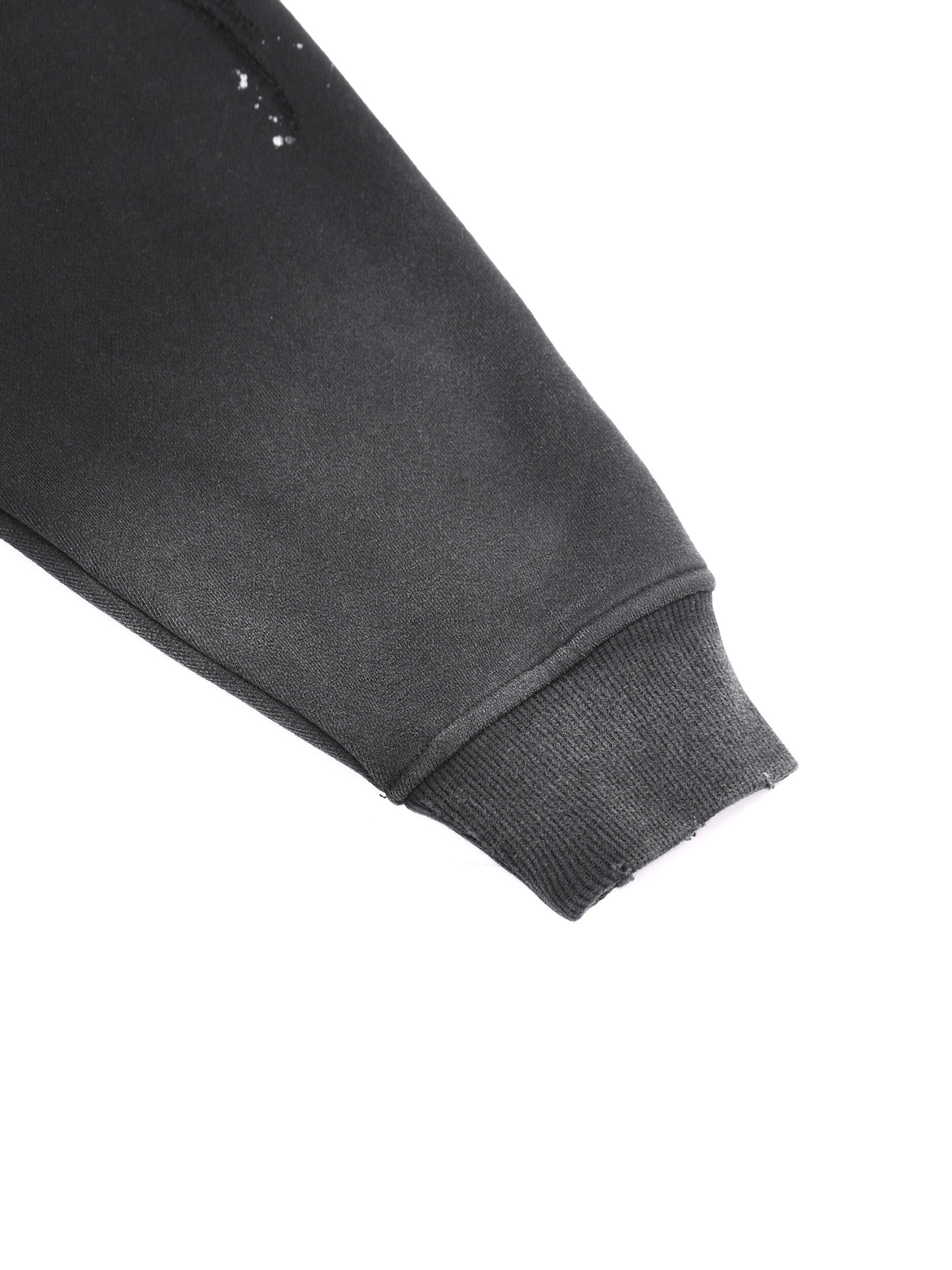 Vintage Washed Frayed Fleece Hoodie